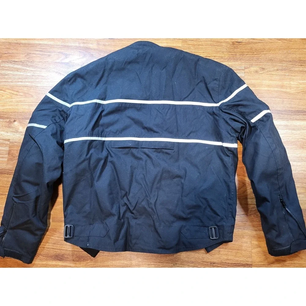 First Racing Motorcycle Jacket Mens Size L Scotchlite 3M Arm Shield‎